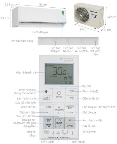 Điều hòa Panasonic 9.000BTU 1 chiều inverter U9BKH-8  dòng cao cấp